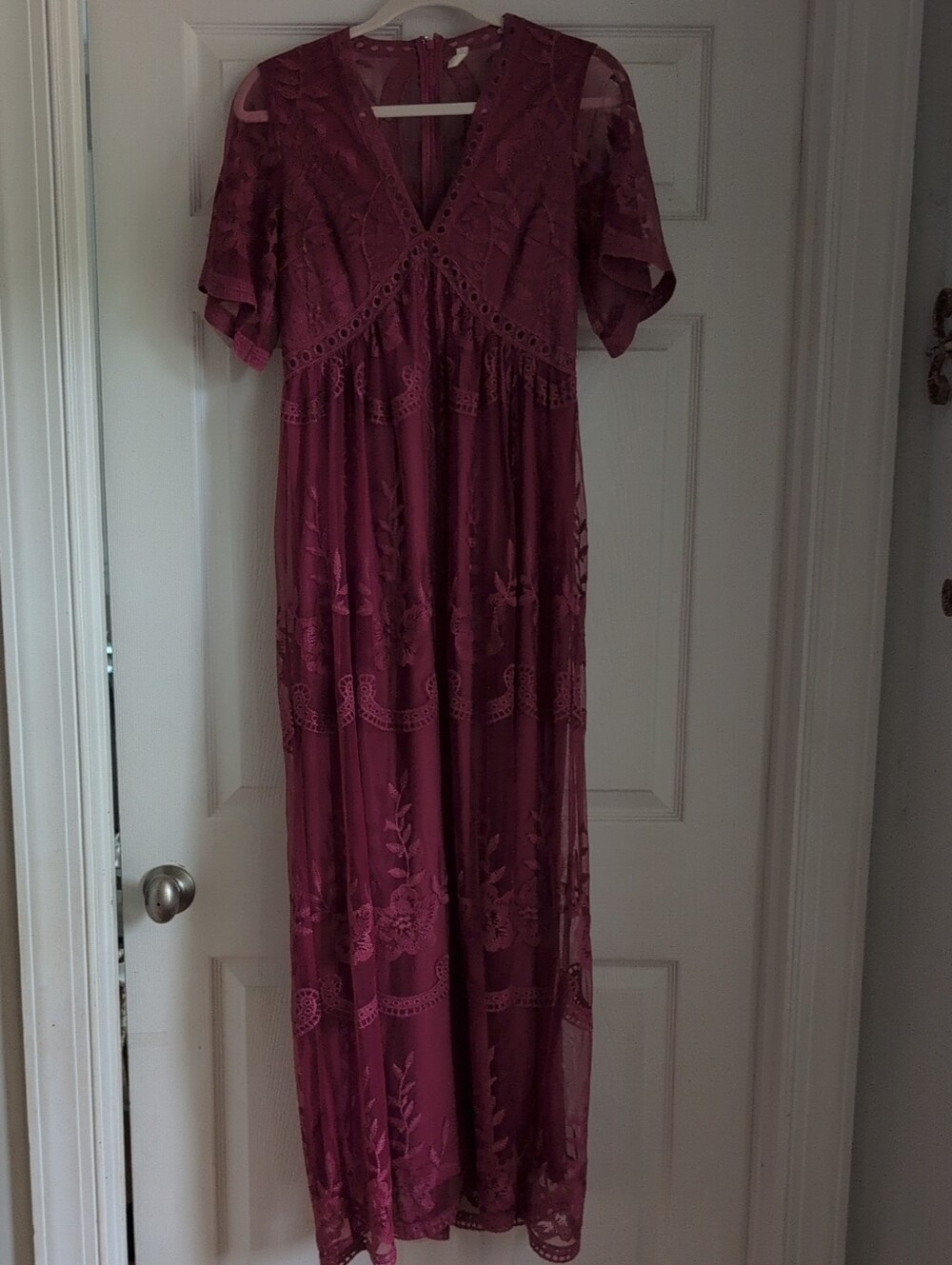 Pinkblush Mauve Lace Maxi Dress